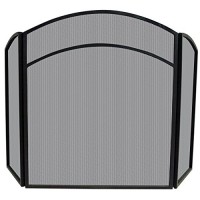 UniFlame 3-Fold Black Wrought Iron Arch Top Screen - B000685V0K